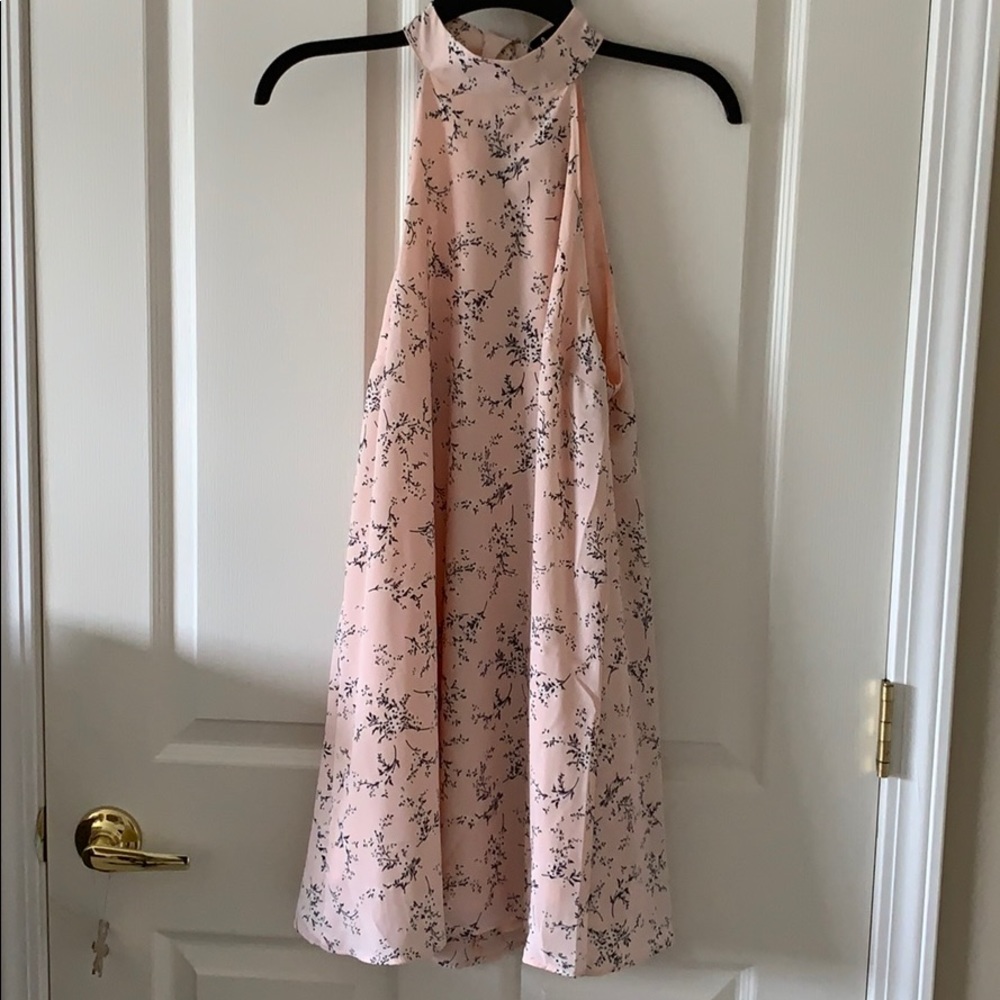 Lulus Blush Pink Floral Print Swing Dress
